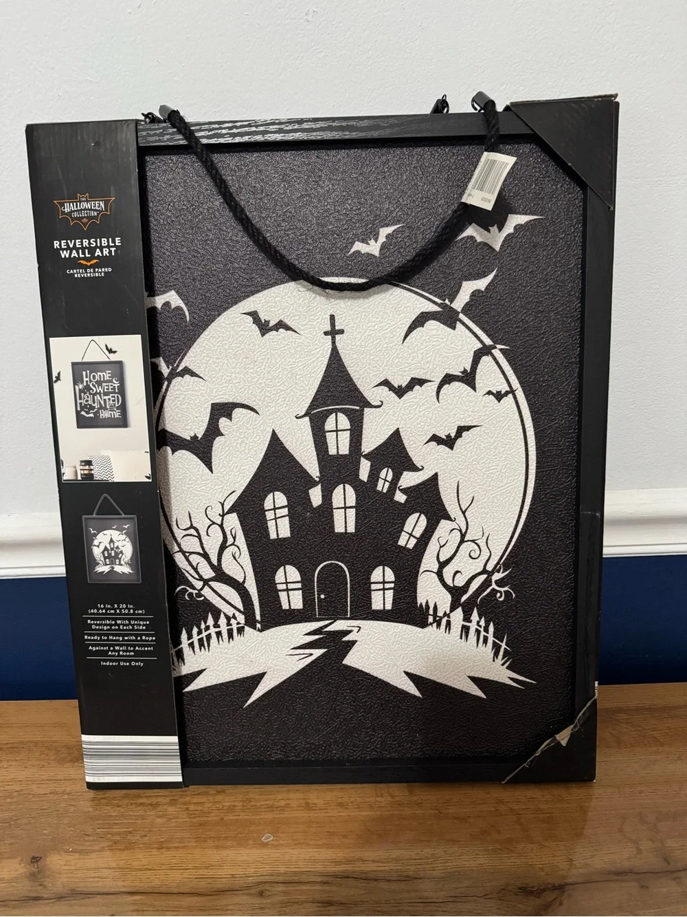 NEW Haunted House Reversible Wall Art - Home Sweet Haunted Home on Back 16x20